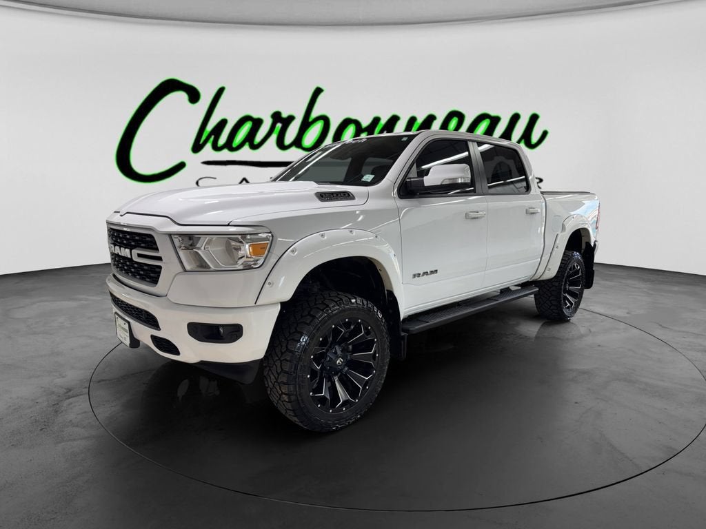 2022 RAM 1500 Big Horn in White — front three-quarter view