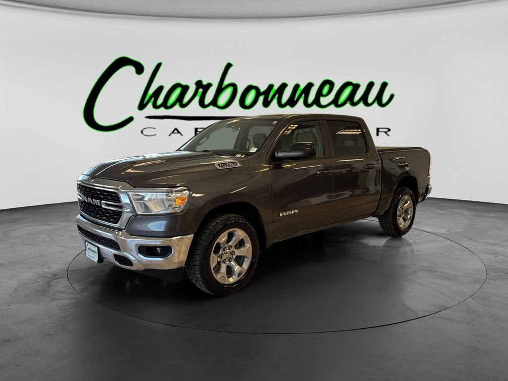 2022 RAM 1500 Big Horn in Grey — front three-quarter view