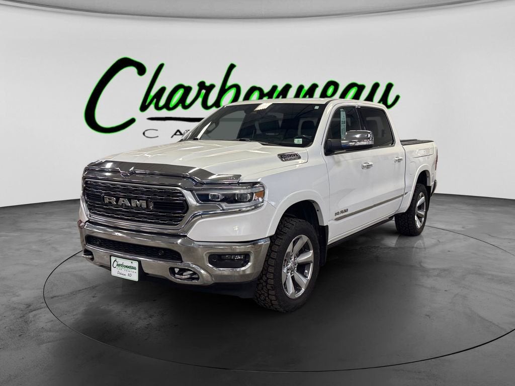 2019 RAM 1500 Limited in White — front three-quarter view