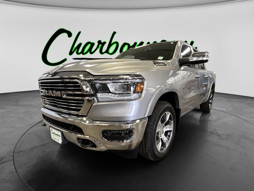 2019 RAM 1500 Laramie in Silver — front three-quarter view