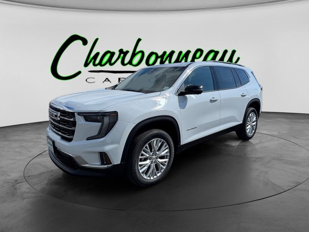 2026 GMC Acadia Elevation in Summit White — front three-quarter view