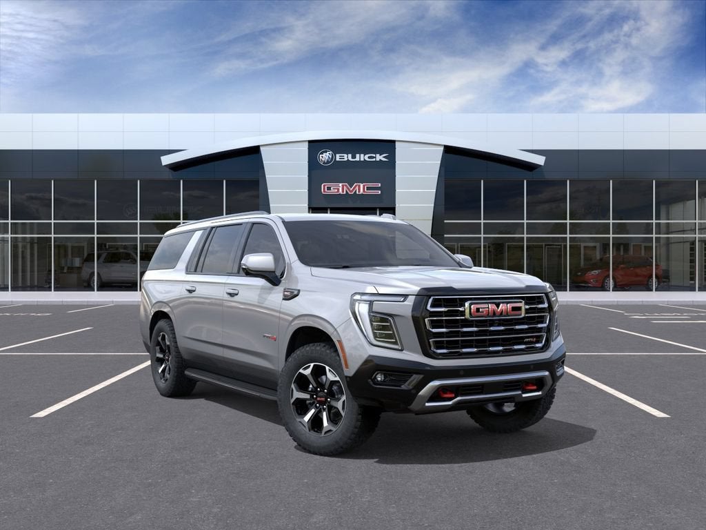 2026 GMC Yukon XL AT4 in Sterling Metallic — front three-quarter view