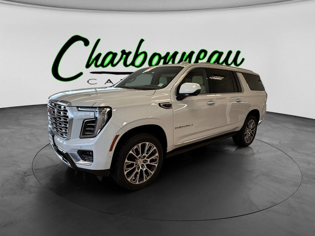 2026 GMC Yukon XL Denali in Glacier White Tricoat — front three-quarter view