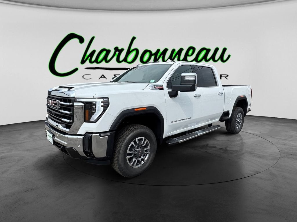 2026 GMC Sierra 2500 HD SLT in Summit White — front three-quarter view