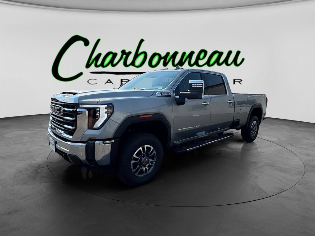 2026 GMC Sierra 3500 HD SLT in Sterling Metallic — front three-quarter view