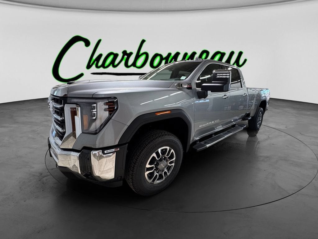 2026 GMC Sierra 3500 HD SLT in Sterling Metallic — front three-quarter view