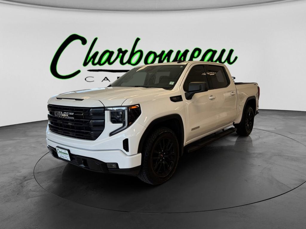 2023 GMC Sierra 1500 Elevation in Summit White — front three-quarter view