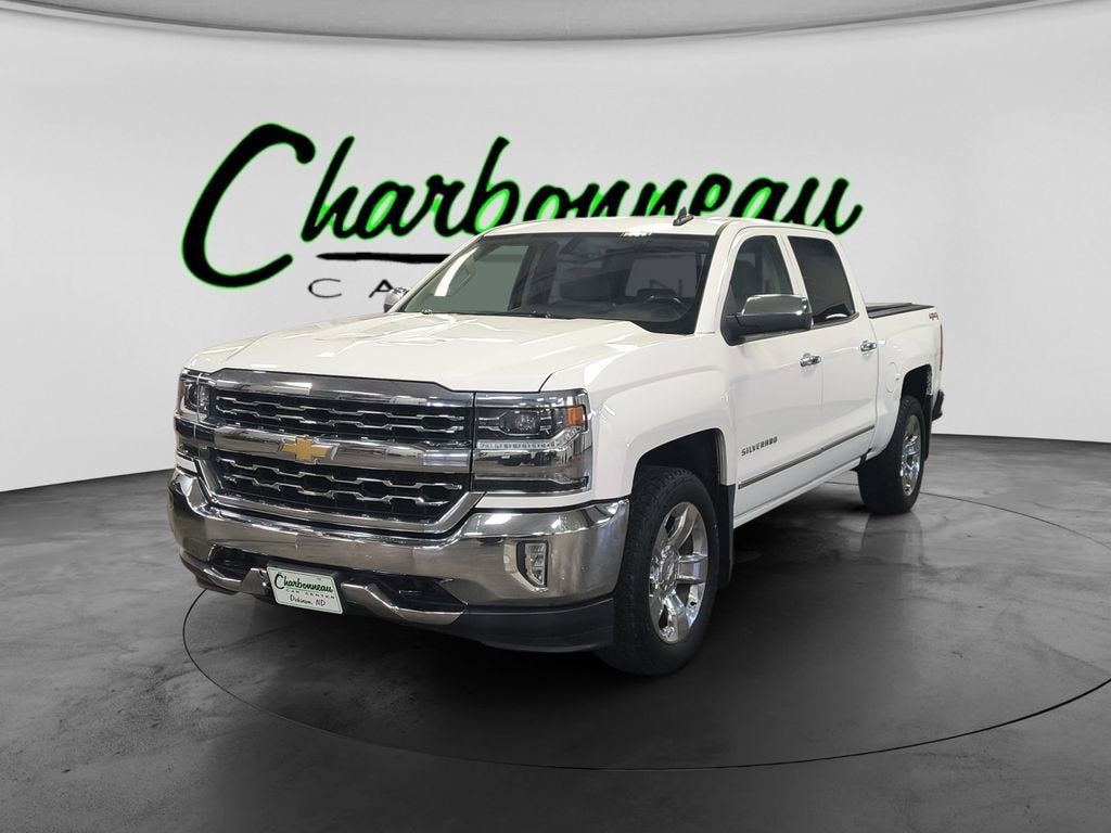 2018 Chevrolet Silverado 1500 LTZ in Summit White — front three-quarter view