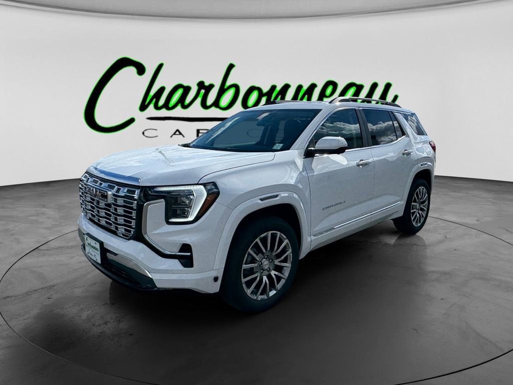 2026 GMC Terrain Denali in Summit White — front three-quarter view