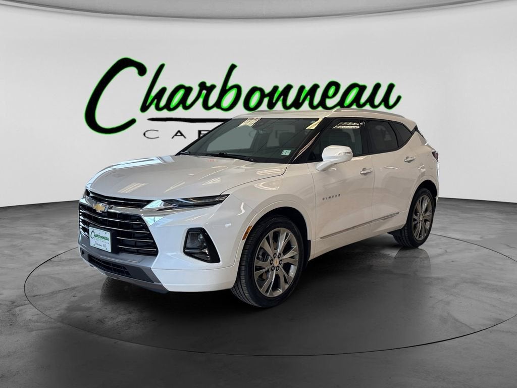 2021 Chevrolet Blazer Premier in Iridescent Pearl Tricoat — front three-quarter view