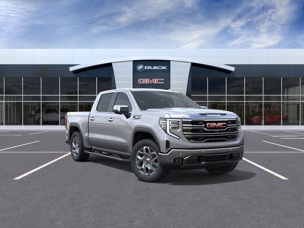 2026 GMC Sierra 1500 SLT in Sterling Metallic — front three-quarter view